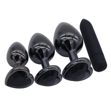 Gunmetal Heart Shape Stainless Steel Butt Plug / Dildo Vibrator Anal Plug / Adult Massager Toy - EVE's SECRETS